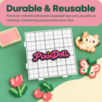 小板*4-PixieDots 52x52 Pixel Pegboard PRO 4-Pack – Interlocking 2.6mm Fuse Bead Boards with Engraved Gridlines & Long 2mm Pins, Snap-Together Pixel Art Boards for Kids & Adults