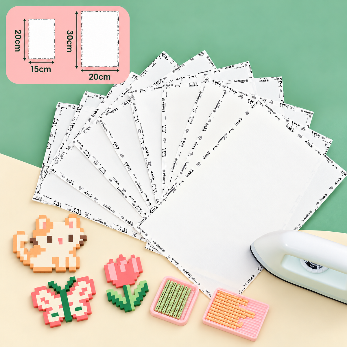 烘焙布PixieCraft Iron Mat - Reusable Non-Stick Ironing Sheets for 2.6mm Fuse Beads