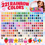 PixieDots 221 Colors 2.6mm Fuse Beads Ultimate Creative  Kit,  273 pcs Full Set with Storage Bag, Pixel Art Craft Kits for Adults, Teens, Holiday Gifts