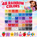 PixieCraft 48,000 pcs 2.6mm Fuse Beads Kit, 48 Colors PixieBeads 79 pcs Full Set with Storage Box, Pegboards, Tweezers, Trays, Bead Pen, Ironing Mats, Pixel Art Craft Kits for Adults, Teens，perfect gift