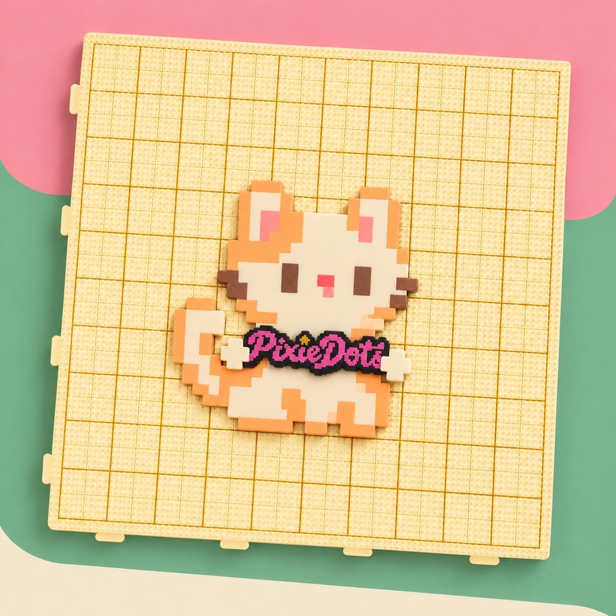 大板-3色 PixieDots 1pc 104x104 Mega Large Pegboard Pro – Interlocking 2.6mm Fuse Bead Board with Engraved Gridlines & 2mm Pins, Snug Fit Stable Design for Large Pixel Art Projects