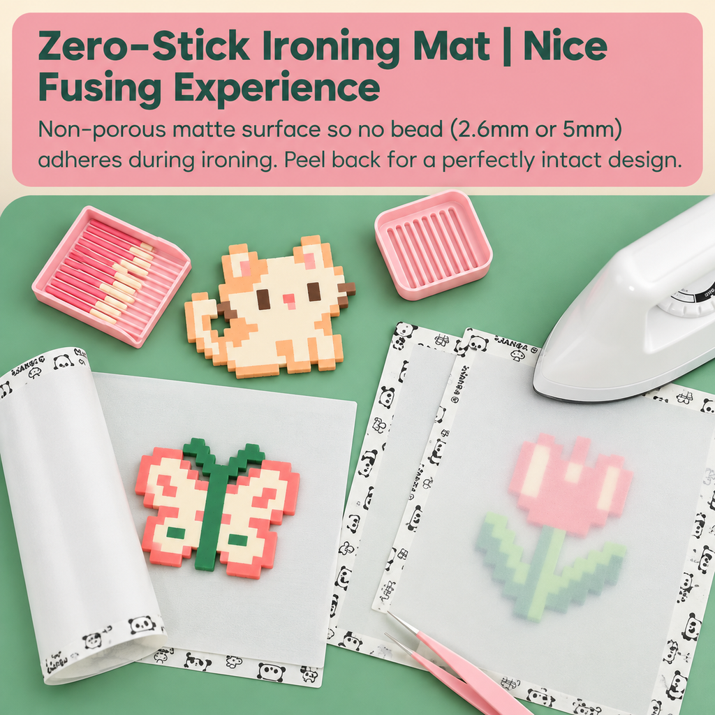 烘焙布PixieCraft Iron Mat - Reusable Non-Stick Ironing Sheets for 2.6mm Fuse Beads