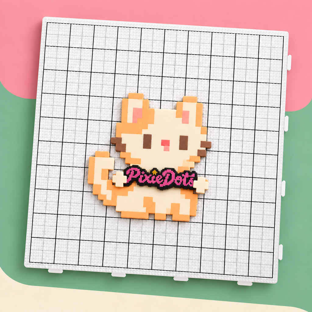 大板-3色 PixieDots 1pc 104x104 Mega Large Pegboard Pro – Interlocking 2.6mm Fuse Bead Board with Engraved Gridlines & 2mm Pins, Snug Fit Stable Design for Large Pixel Art Projects