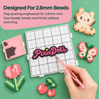 大板-3色 PixieDots 1pc 104x104 Mega Large Pegboard Pro – Interlocking 2.6mm Fuse Bead Board with Engraved Gridlines & 2mm Pins, Snug Fit Stable Design for Large Pixel Art Projects