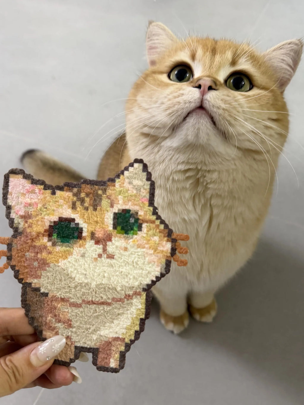 Custom Fuse Bead Portrait - Personalized Handmade Pixel Art from Your Photo (Free Keychain Included)