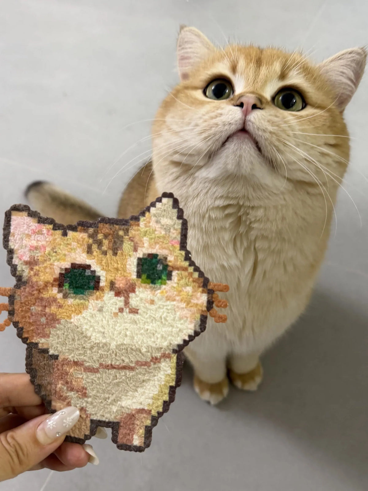 Custom Fuse Bead Portrait - Personalized Handmade Pixel Art from Your Photo (Free Keychain Included)