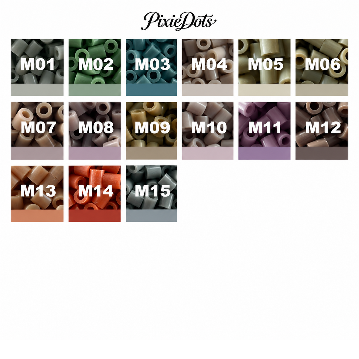 Pure Pixels Refill 1000ct - Palette M (Solid Basics)PixieCraft Pure Pixels 1000ct Refill - Palette M (Solid Basics) 2.6mm Mini Fuse Beads | Fusible Beads Refill for Craft