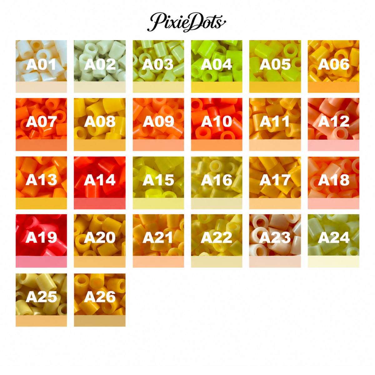 PixieDots Pure Pixels 1000ct Refill - Palette A (Warm Autumn) 2.6mm Mini Fuse Beads | Fusible Beads Refill for Craft
